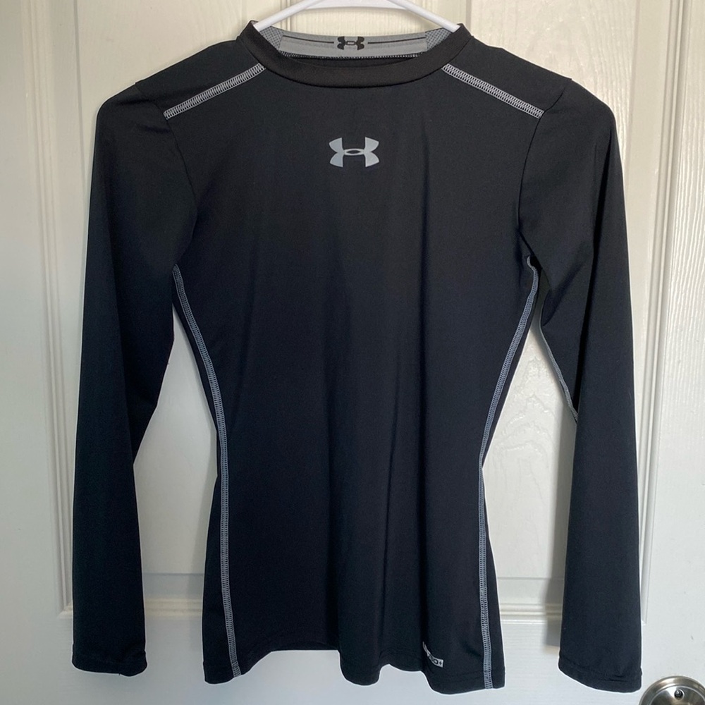Under Armour Black Long Sleeve Fitted HeatGear Shirt. EUC.